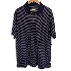 Jack Nicklaus Navy and White/Pink Pinstripes Golf Polo XXL Staydri