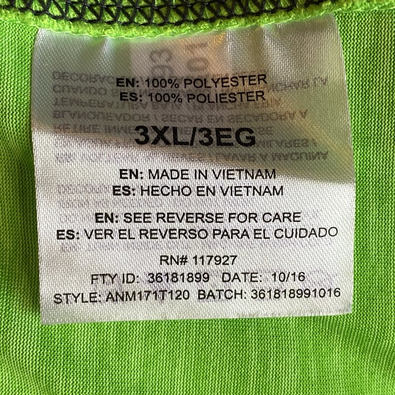 AND1 Neon Green “Stop Sweating Me” Performance Tee Big Men’s Size 3X Large gallery