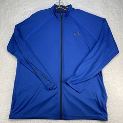 Under Armour Athletic Top Men’s XL Blue Full Zip HeatGear Activewear Pockets