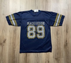 80’s VINTAGE MacGregor Mesh Football Jersey Shirt Size Small Navy Blue Gym