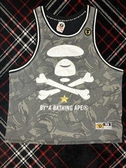 AAPE Men’s XXL Gray Camo Cotton Jersey Tank Crew Neck Embroidered Logo