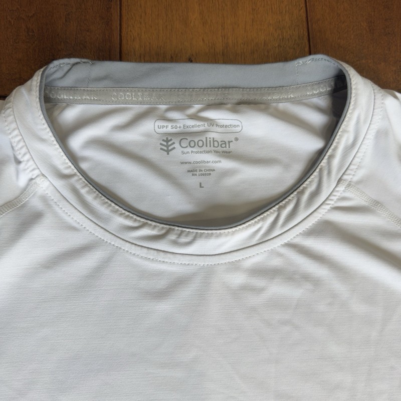 Coolibar Ultimate UPF 50+ UV Protection Performance Rash Guard Vent White/Gray L gallery
