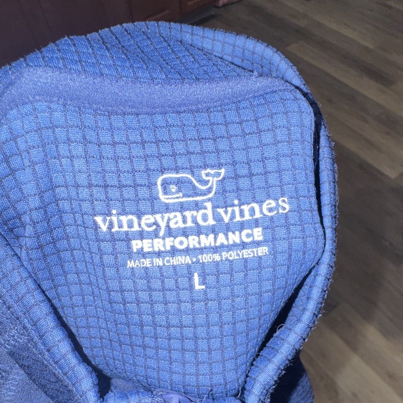 Vineyard Vines Men's L Blue Performance 1/4 Zip Mock Neck Pullover Golf gallery