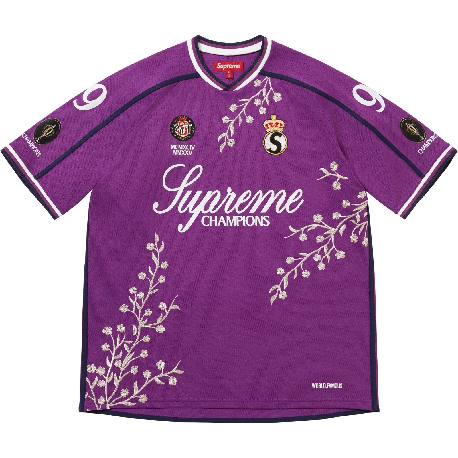 Supreme Purple Floral Soccer Jersey Size Large FW25 In Hand gallery