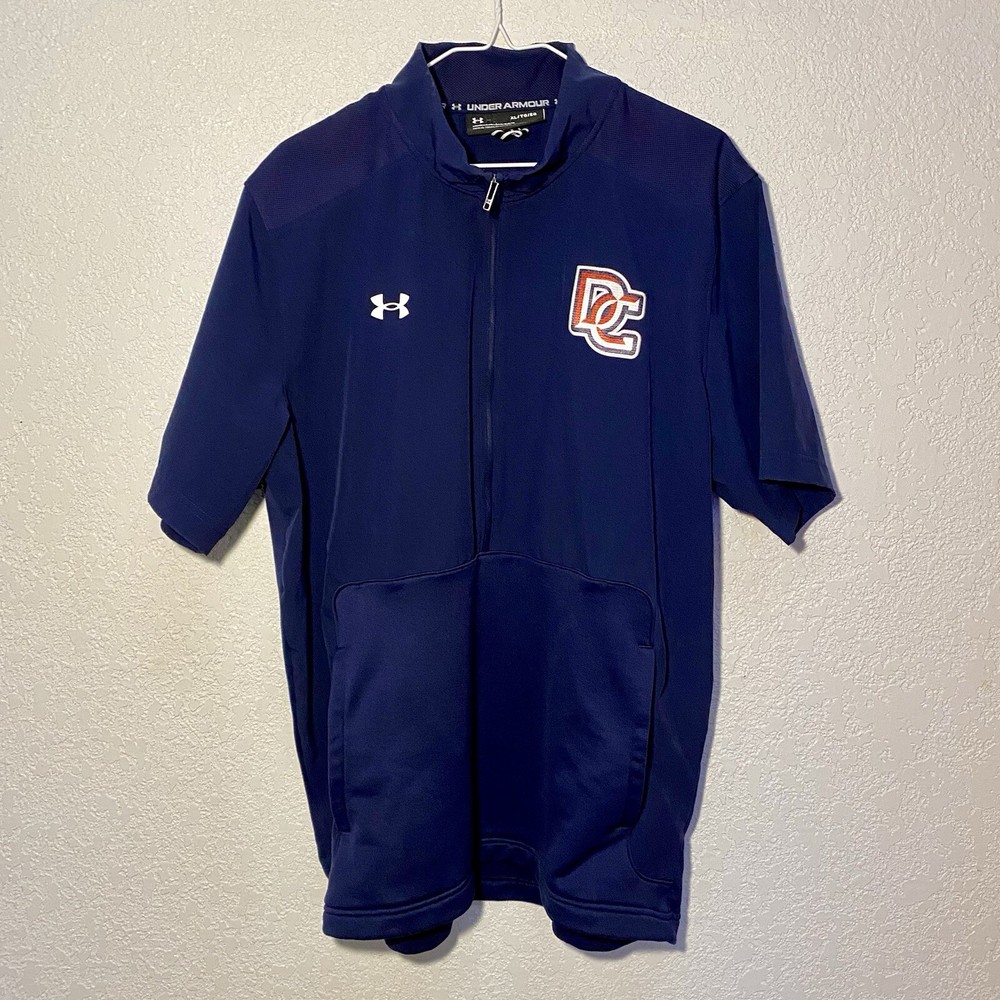 Diamond Club Baseball Pullover Men’s XL Blue 1/2 Zip Short Sleeve Shirt Jacket