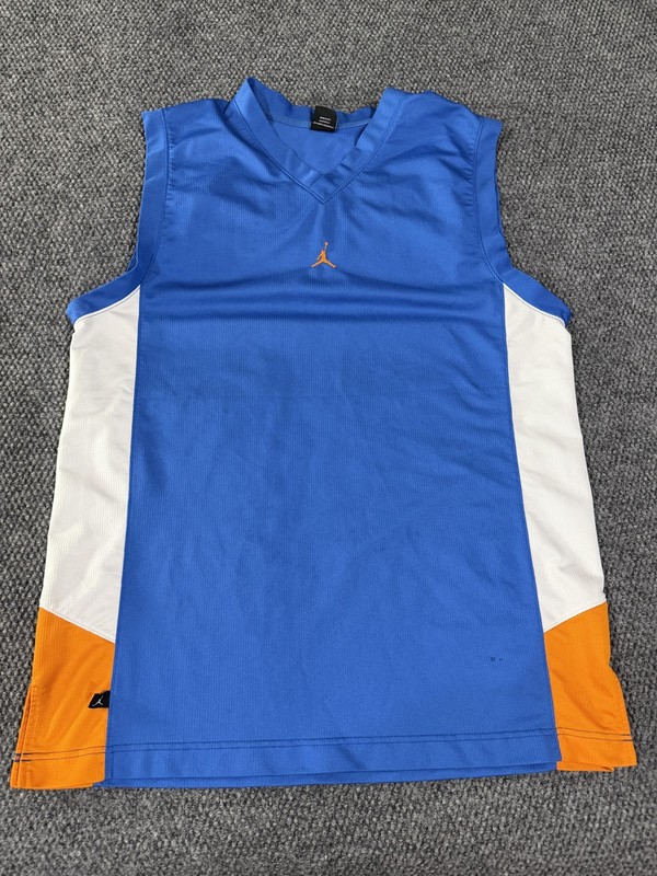 Jordan Tank Jersey Mens XL Blue White Orange Mesh Jumpman Basketball Athletic gallery