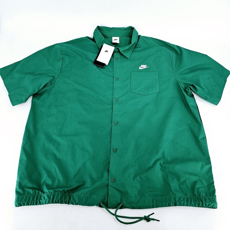 Nike Sportswear Oxford Button Up Shirt Skate Mens LARGE L Green NEW gallery
