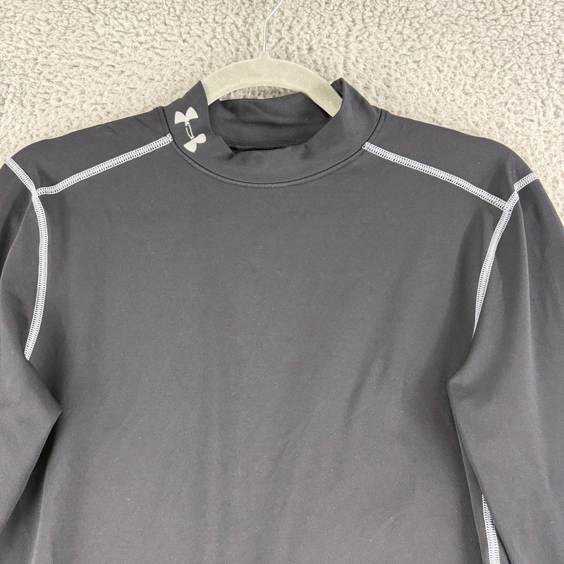Under Armour ColdGear Compression Shirt Mens M Black Mock Neck Long Sleeve gallery