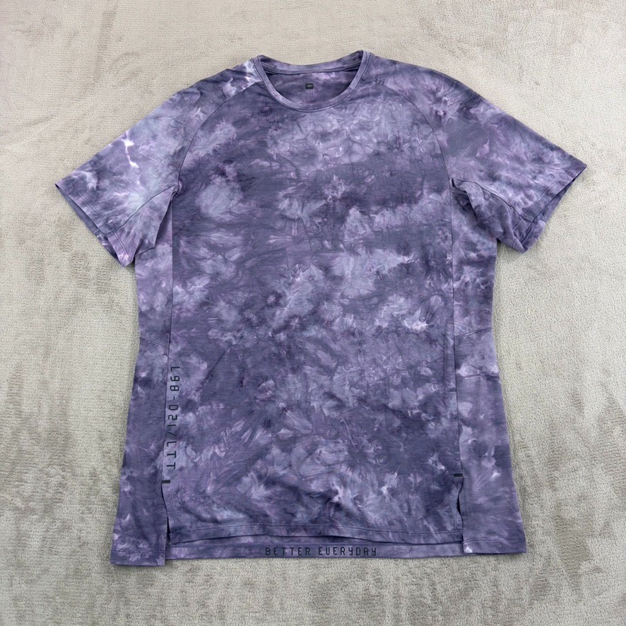 Lululemon Always Agile T Shirt Men XL in Spray Dye Diamond Dye Dusky Lavender