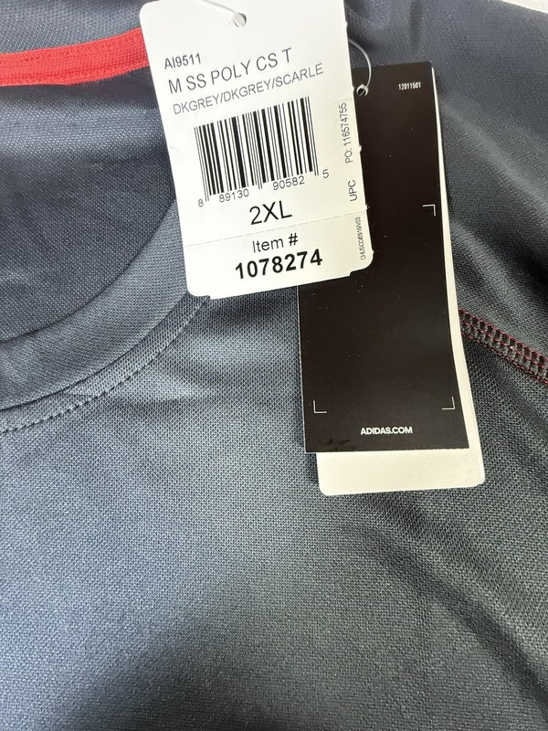 adidas Workout Climalite DriFit Shirt Mens Size Grey 2XL NWT gallery
