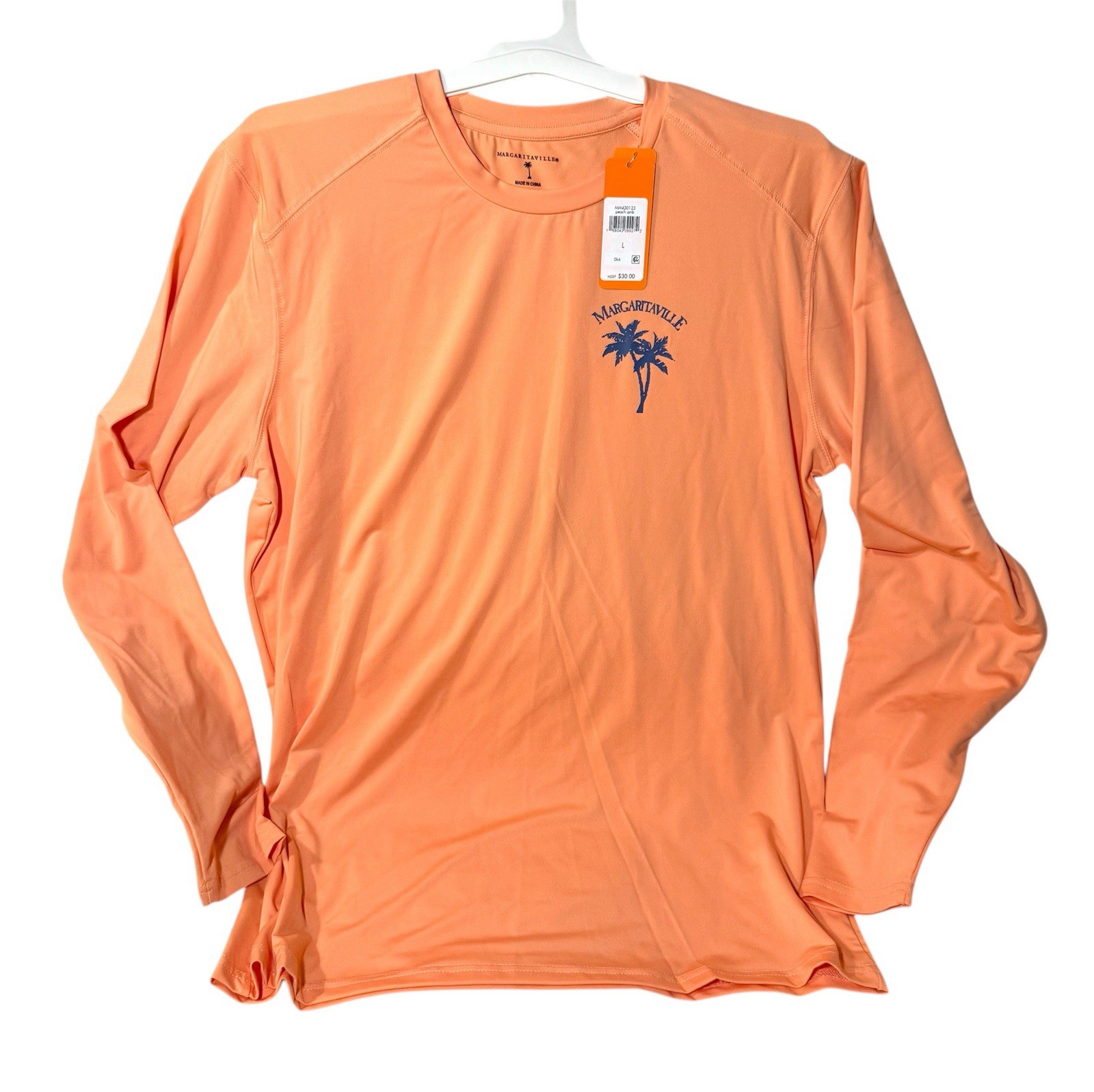 Margaritaville UPF 50 Water Resistant Moisture Wicking Long Sleeve Shirt Peach L gallery
