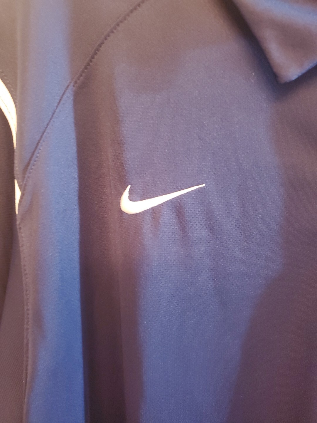Nike Dri-fit Men's polo shirt. Blue with white on sides. SZ XXL gallery