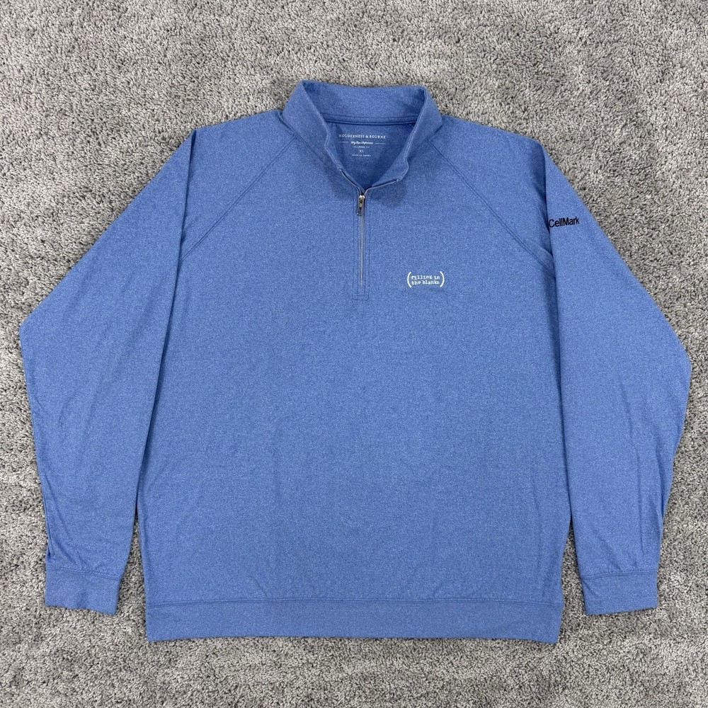 Holderness & Bourne Westland Pullover Men’s XL Blue Quarter Zip Performance Golf