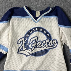 Athletic Knit Jersey Mens Size M Chicago X-Factor Mesh Striped Hockey Canada