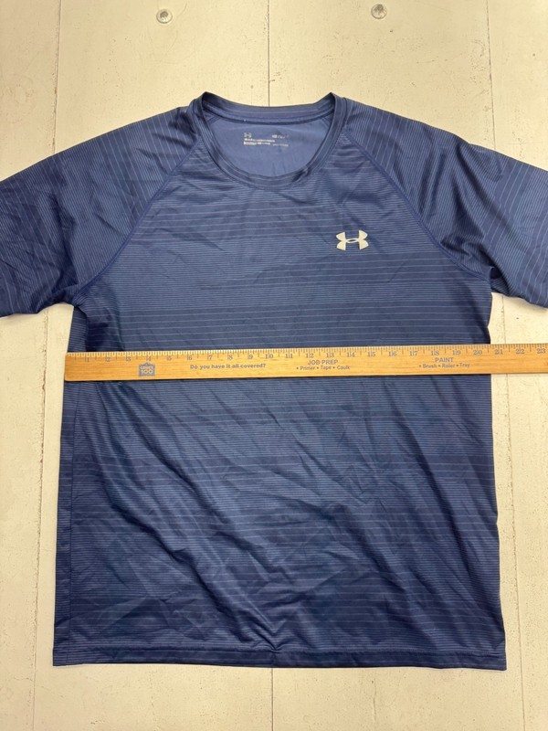 Under Armour Dark Blue Athletic Loose Fit Short Sleeve Shirt Mens Size Medium gallery