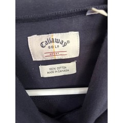 Callaway Golf Sport Mock Neck Long Sleeve Shirt Mens Large Navy Cotton Vintage
