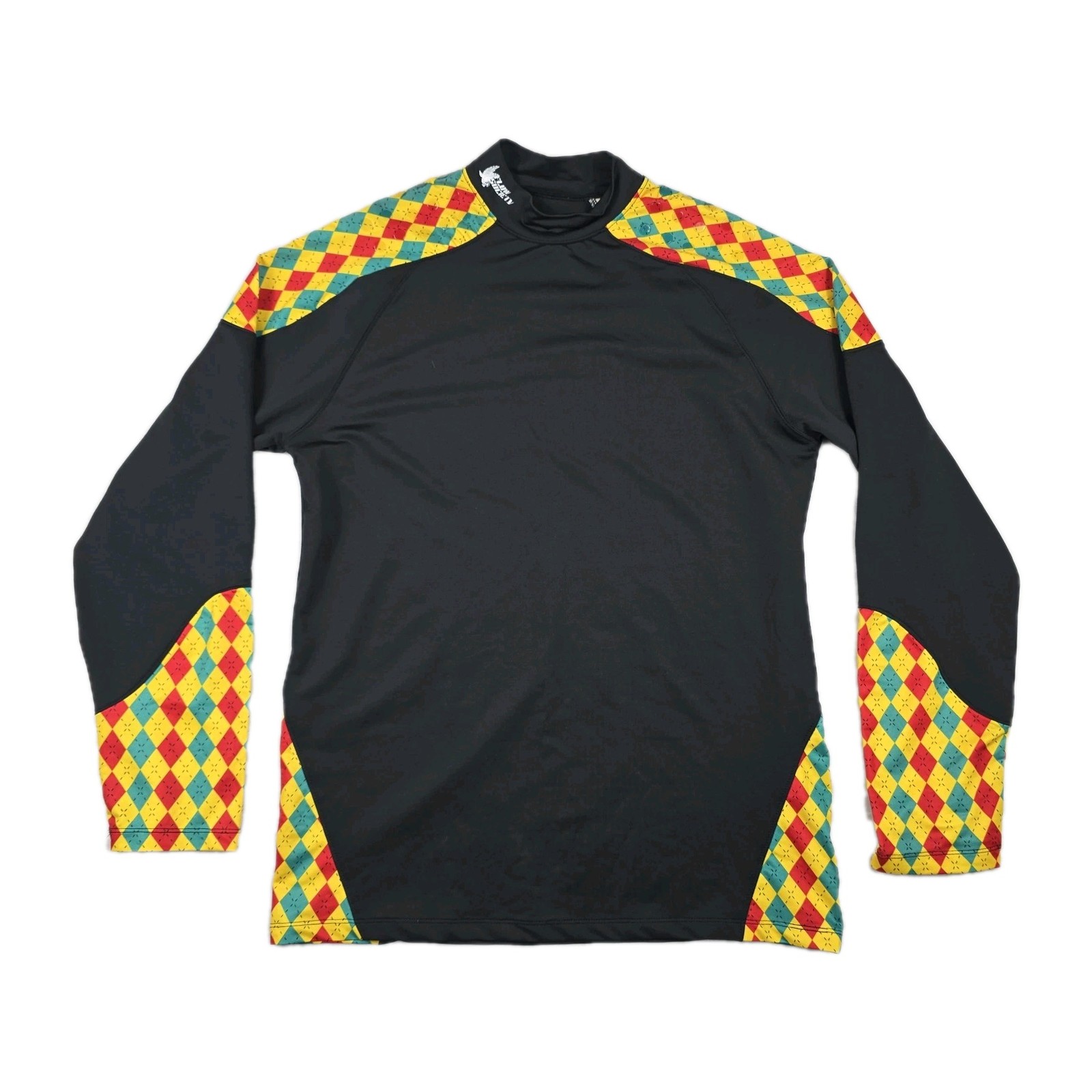 Flow Society Lacrosse Gear Argyle Print Performance Shirt Men's Size Large gallery