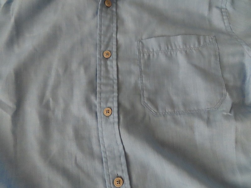 Stio Shirt Medium Blue Button Down Long Sleeve #2537 Mens Polyester Cotton gallery