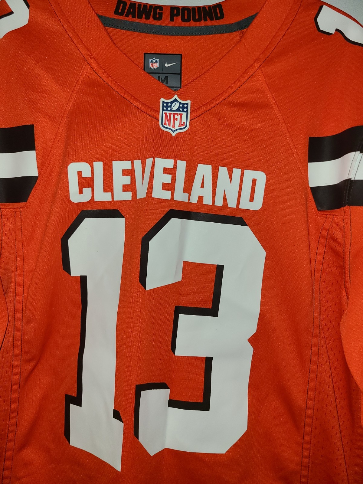 Nike NFL Dawg Pound Cleveland #13 Beckham Jr Short Sleeve Orange Jersey Size M gallery