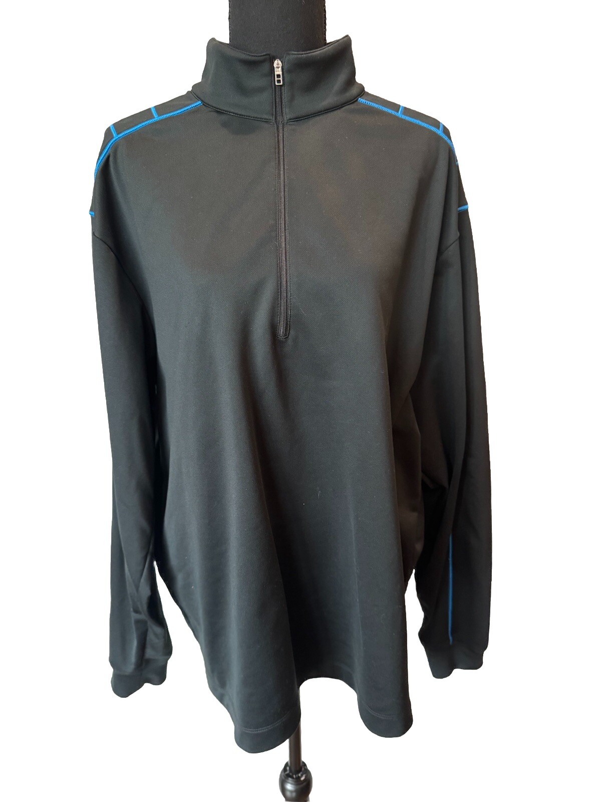 Nike Golf Men's Dri Fit Vapor 1/4 Zip Pullover Black Blue Long Sleeve Size Large gallery