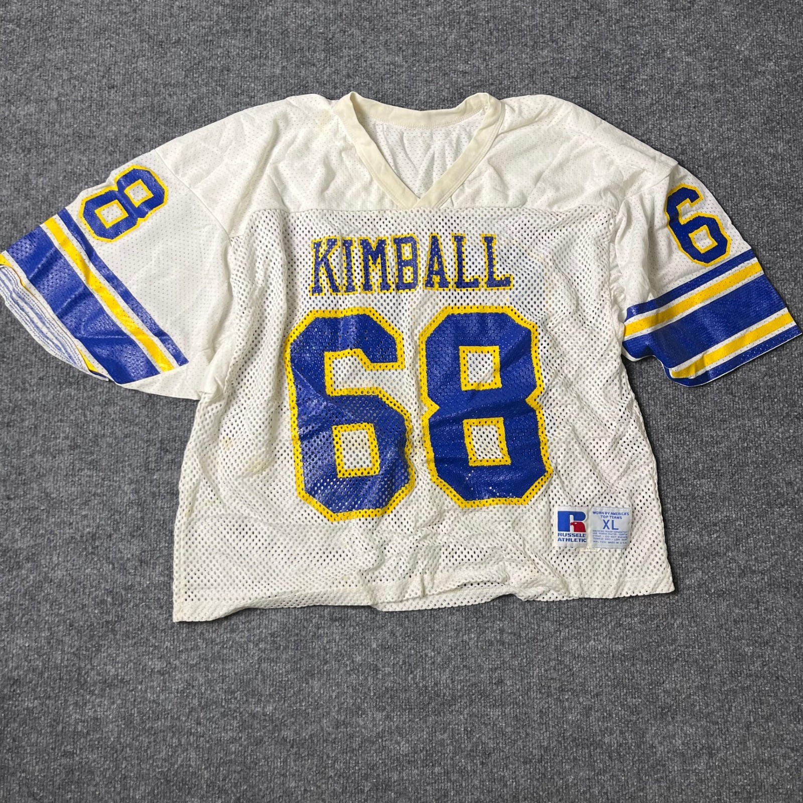 Russell Athletic Jersey Mens XL White Mesh Kimball 68 Vintage Sportswear gallery