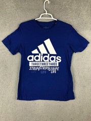 Adidas Amplifier Tee Mens Short Sleeve Crew Neck Blue Athletic T Shirt Size S