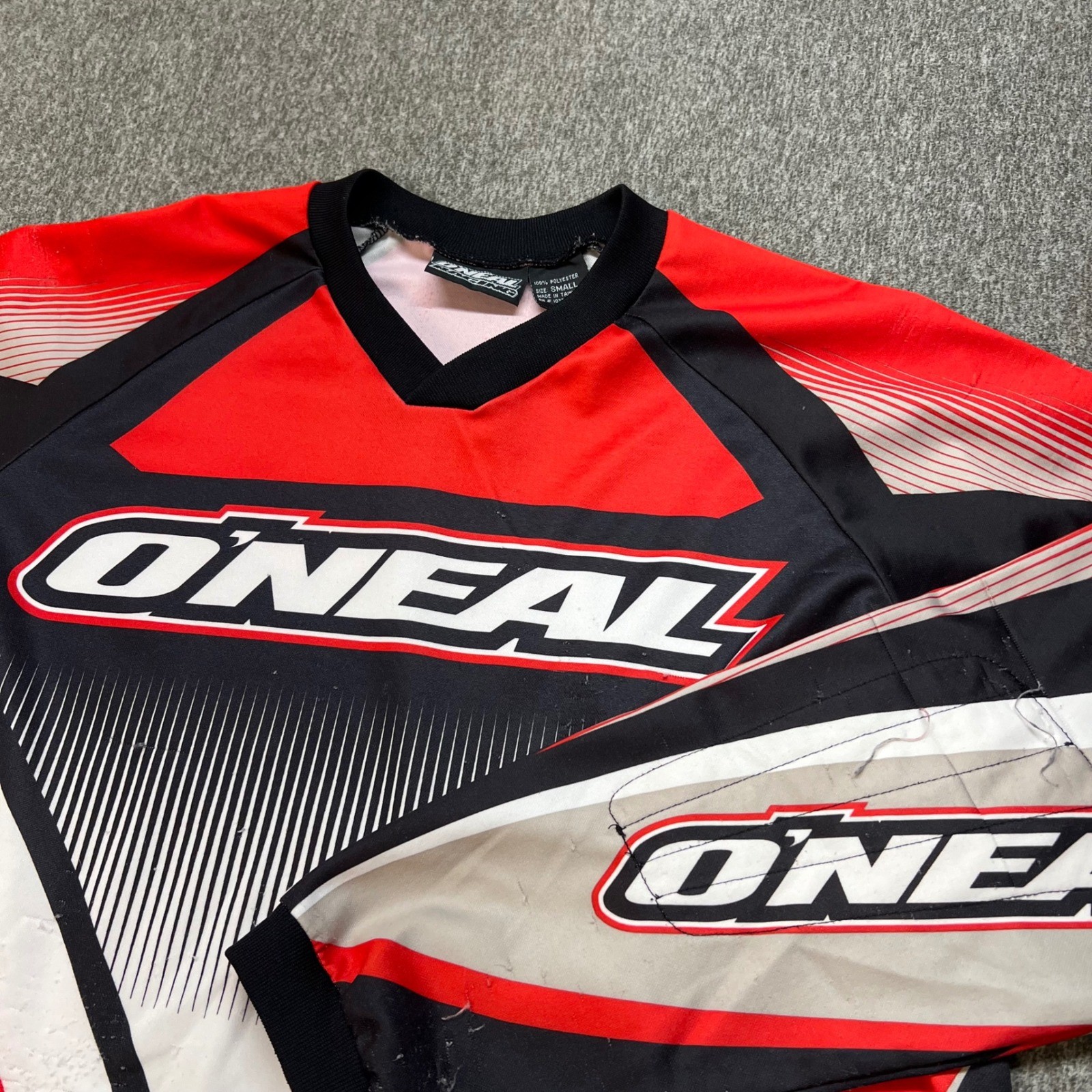 ONeal Racing Motocross Jersey Mens Small Red Black White Long Sleeve MTB BMX 137 gallery
