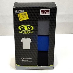 Athletic Works Ultra Lite Mesh Crew Tee 3-Pack Moisture Wicking Men’s S (34-36)