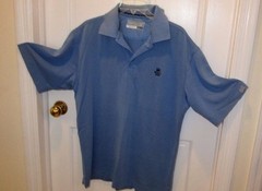 Men’s Cutter & Buck CB DryTec Blue Golf Shirt Size Large BEAR’S PAW LOGO