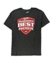 Mad Engine Mens Milwaukee’s Best Graphic T-Shirt, Grey, Small