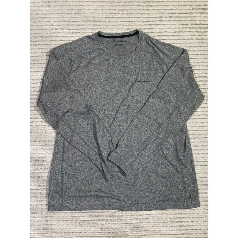 Eddie Bauer FreeDry Mens XL Tall Gray Heather Long Sleeve Performance Shirt T-XL gallery