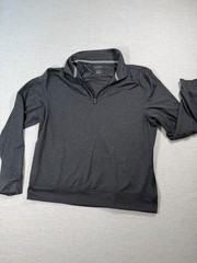 Van Heusen Top Men Large Heathered Gray Stretch Performance Quarter Zip Training