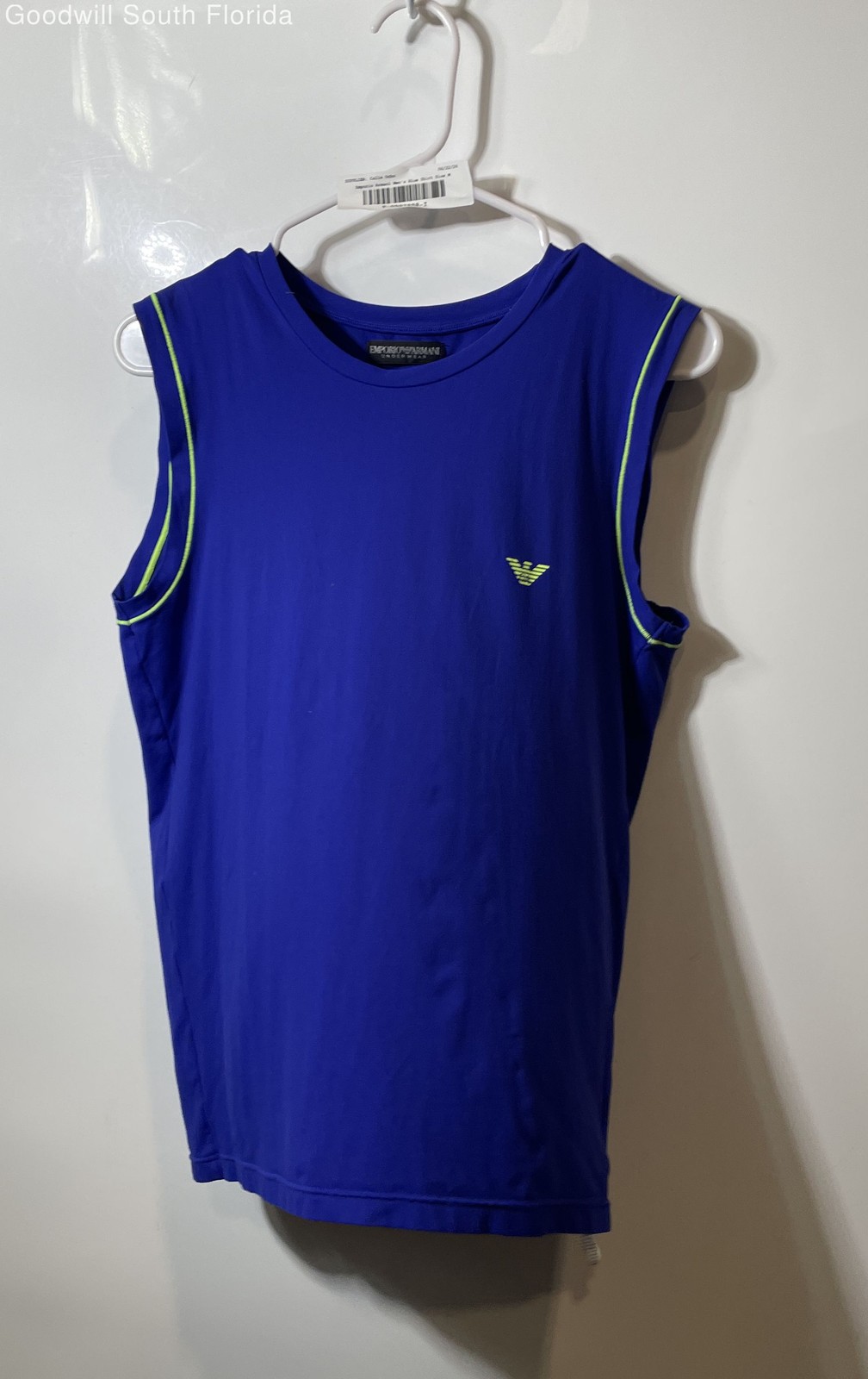 Emporio Armani Mens Blue Sleeveless Crew Neck Pullover Tank Top Size Medium gallery