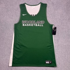 NWI Nike Woodland Basketball Jersey Mens Medium Green Reversible Cusick #21