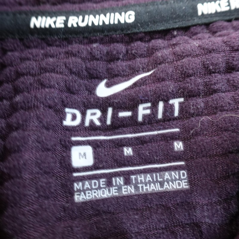 Nike Pullover Womens M Purple Dri FIT Running 1/4 Zip Waffle Knit Grid Fleece gallery
