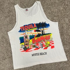 Vintage Tequila Slammers Double Sided Tank Top Myrtle Beach Men XL USA Made 90s
