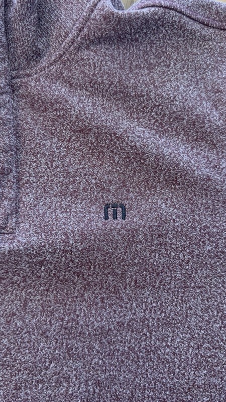 Travis Mathew Pullover Sweater Men's M Purple Quarter Zip Pockets Stretch Golf gallery