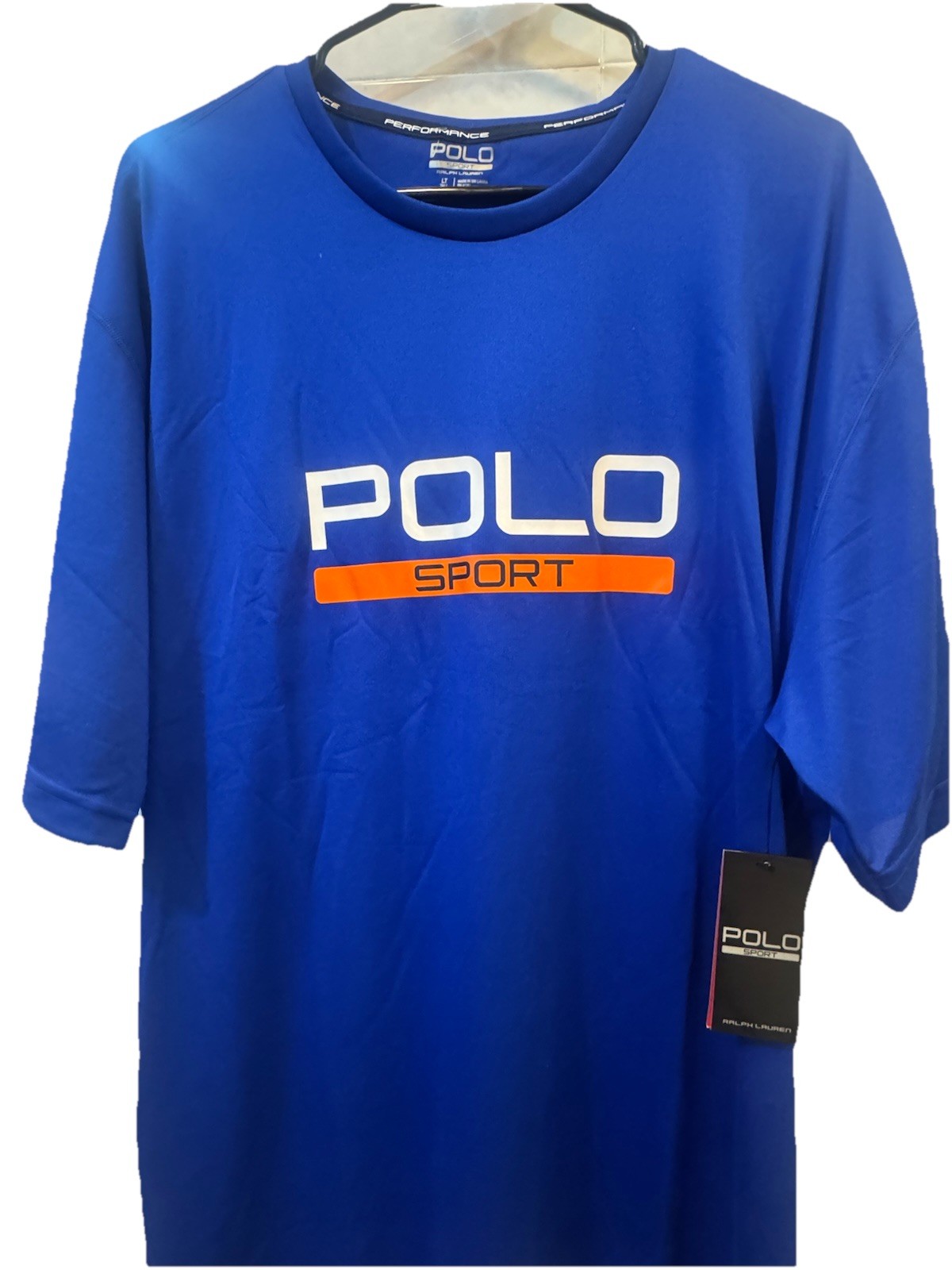 NWT Polo Sport Ralph Lauren Performance Athletic T-Shirt Blue Mens Large Tall LT gallery