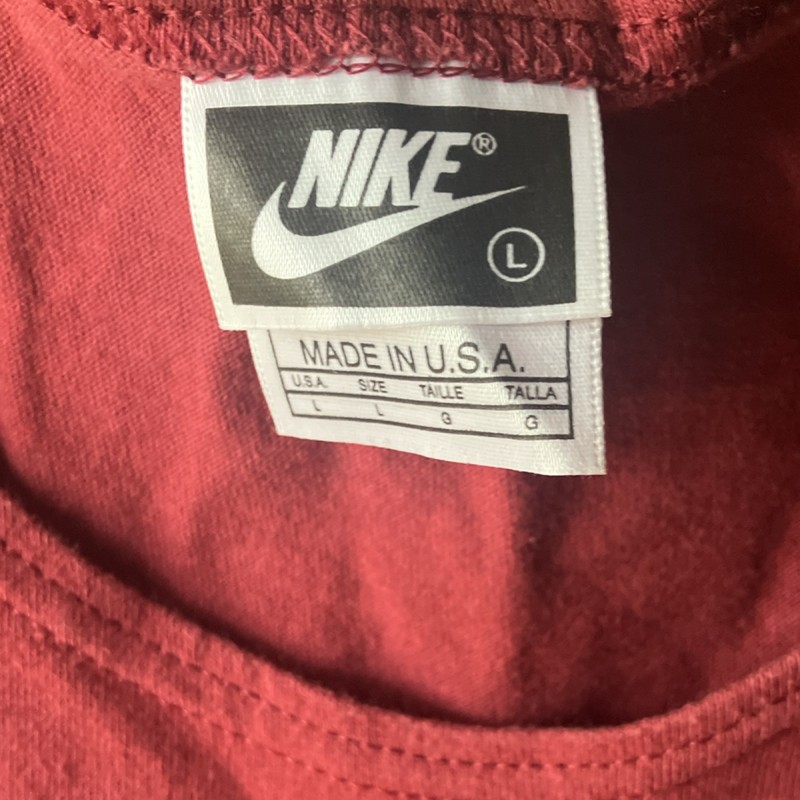 Vintage 90’s Nike Men's Sleeveless Scoop Neck Muscle Tank Top Red Cotton Size L gallery