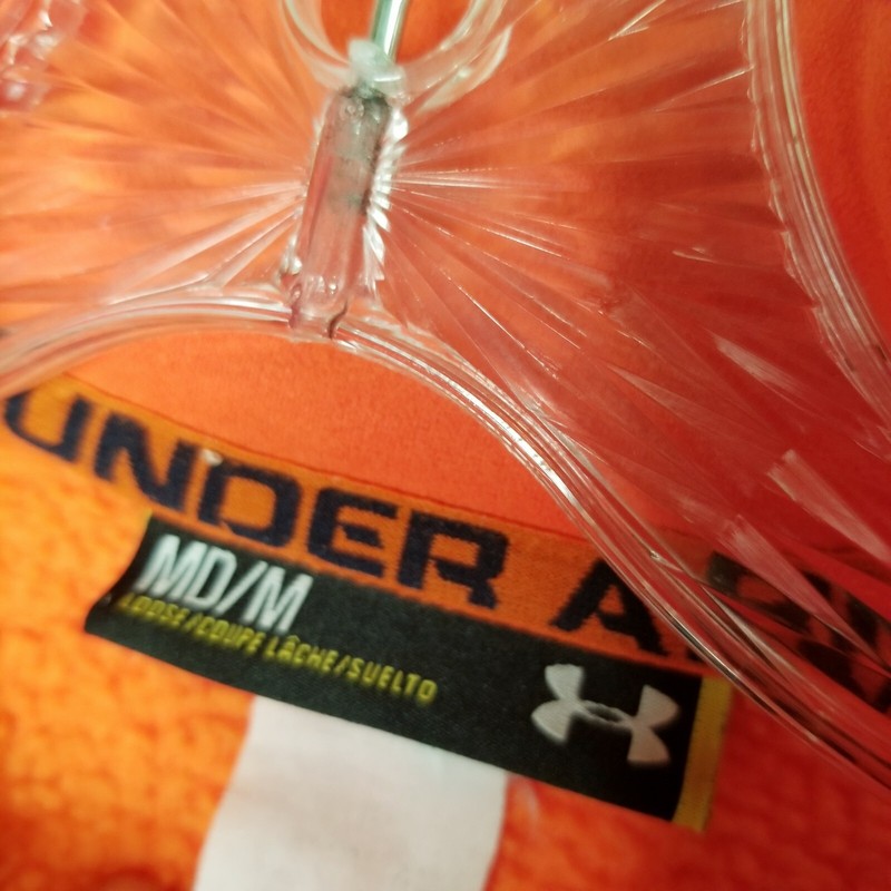 Under Armour Pullover Men Medium Orange 1/4 Zip Fleece Jacket Chest Pocket gallery