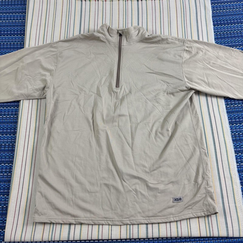 XGO Pullover Mens Large Beige Tactical Acclimate Dry Heavyweight Fleece 1/4 Zip gallery