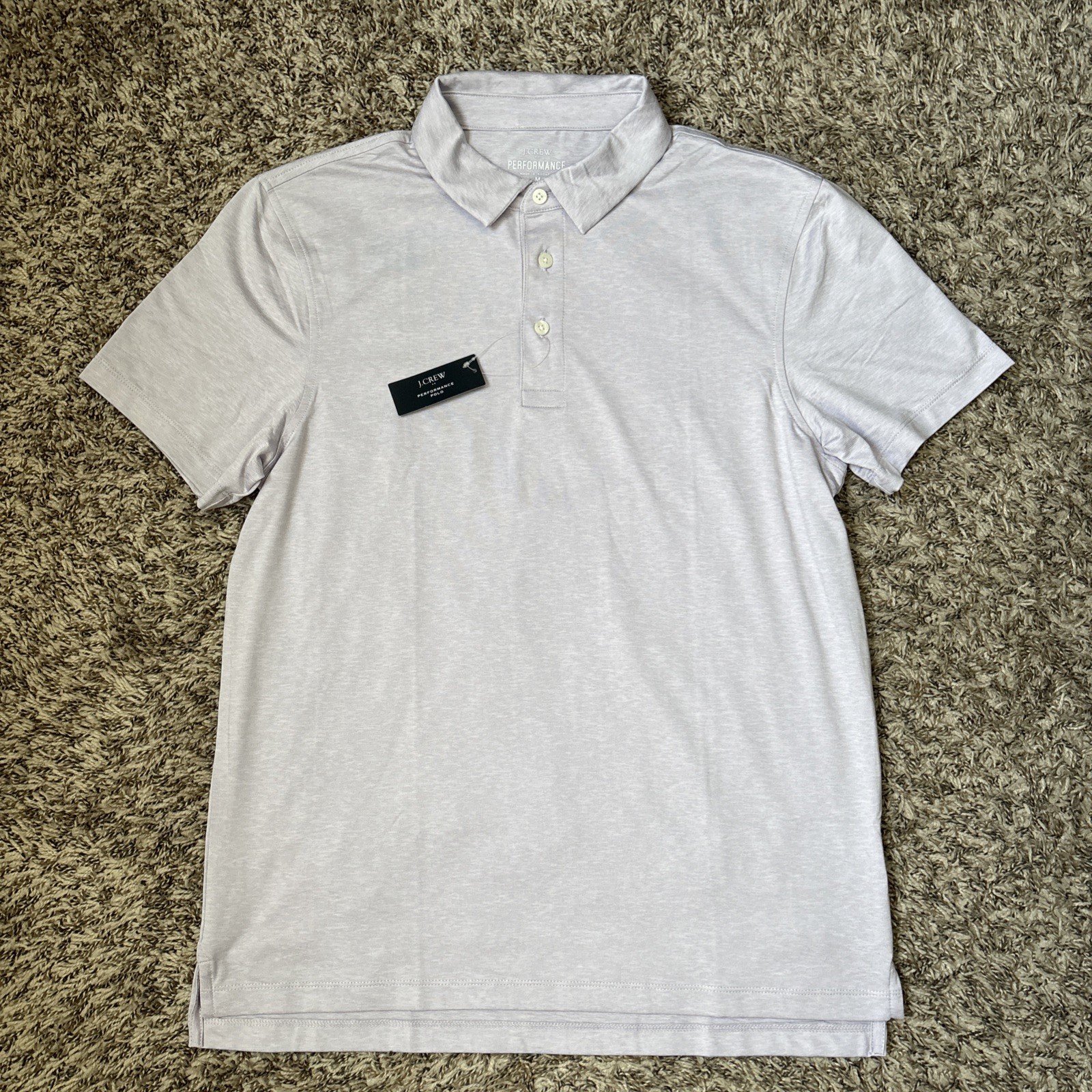 J. Crew Mens Performance Polo Purple Short Sleeve Golf Activewear, Medium NWT gallery