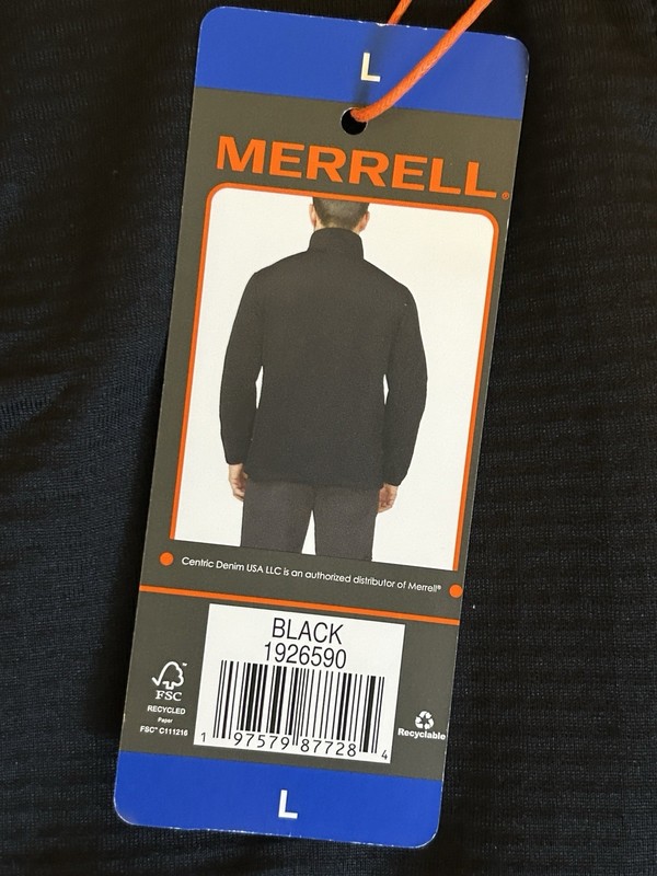 Merrell Men’s Moisture Wicking 1/4 Zip Mock Neck Pullover Black L gallery