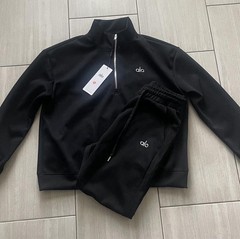 Alo Black Quarter Zip Size Medium