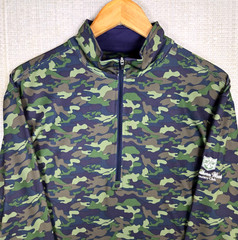 STRAIGHT DOWN x HAWTHORNE WOODS Mens Medium Woodland Camo 1/4 Zip Pullover Golf