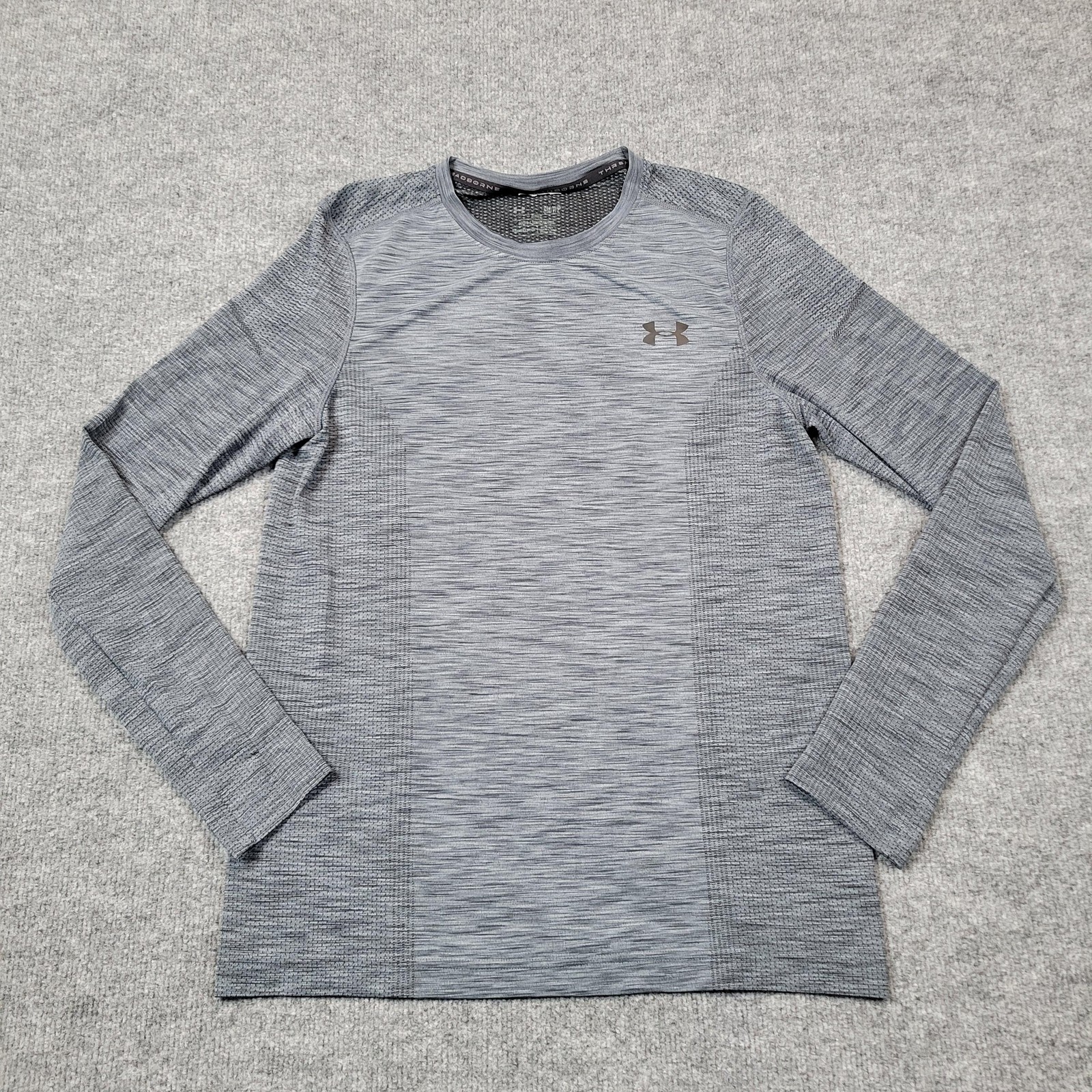 Under Armour Shirt Mens Small Gray Long Sleeve Performance Top Threadborne Gym gallery
