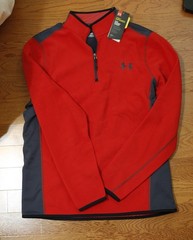 New Under Armour Medium Loose Coldgear Infrared Red Quarter-zip Pullover