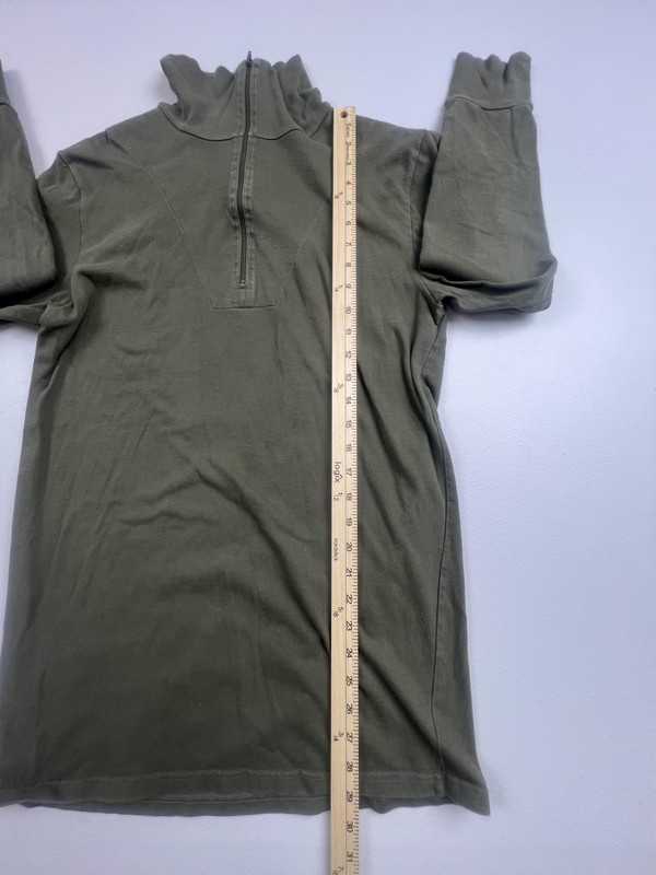 Wunsch & Rudolph Shirt Mens EU 42 Green Quarter Zip High Neck Cotton Long Sleeve gallery