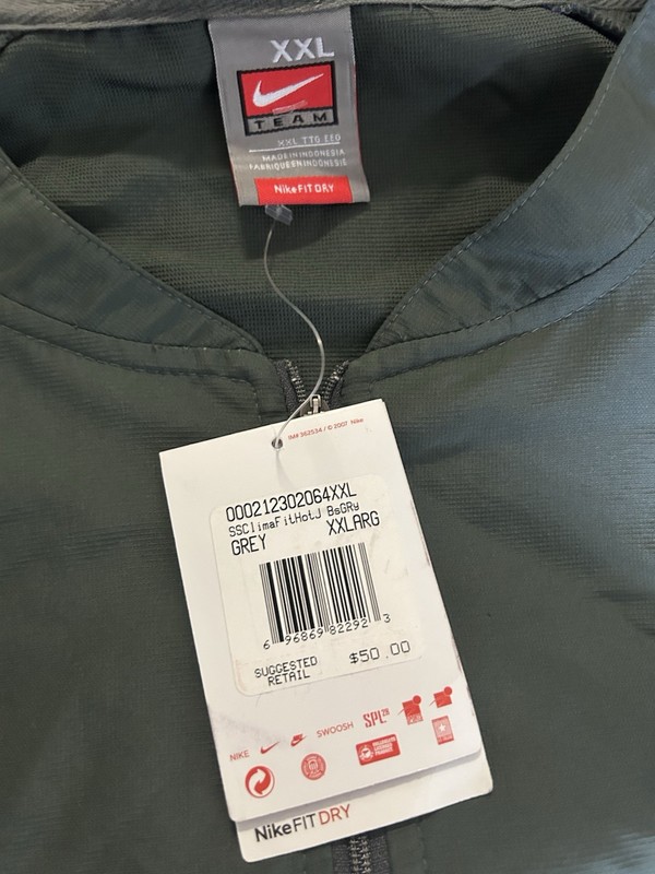 NIKE Team Fit Dry Pullover 1/4 Zip Gray Warmup Top Size XXL Under Arm Mesh gallery