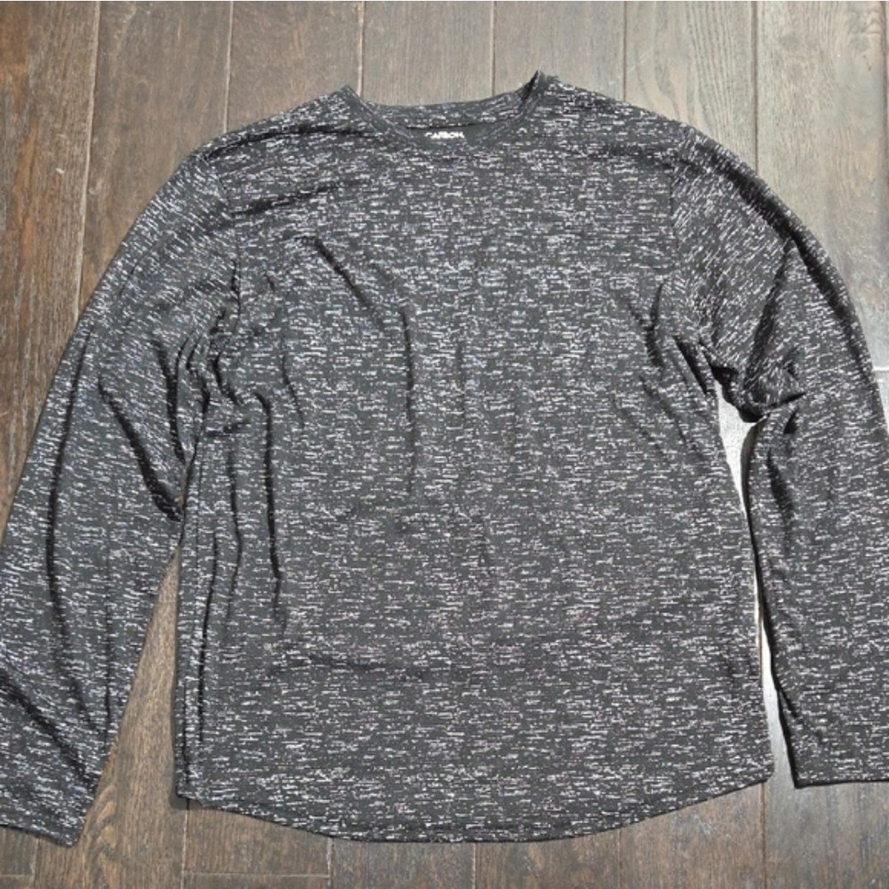 Carbon Men's Thermal Black Long Sleeve Shirt Size Large